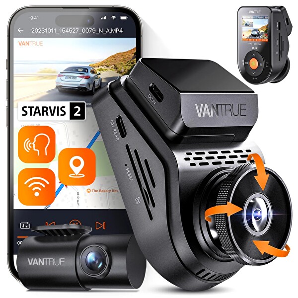 Vantrue Sonnet1 Pro QHD 60fps Wi-Fi 2 Kameralı Araç Kamerası