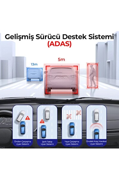 Lingdu V820 4K Sony Starvis 2 4K + FHD Çift Sony Kamera GPS Opsiyonel 4G Uzaktan İzleme ADAS 3” Ekran Araç Kamerası