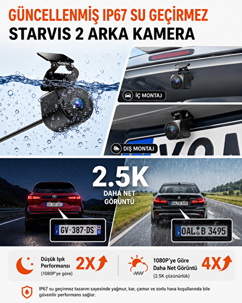 Vantrue Nexus 4 Pro S 3 Kameralı 4K UHD Wi-Fi GPS Araç Kamerası