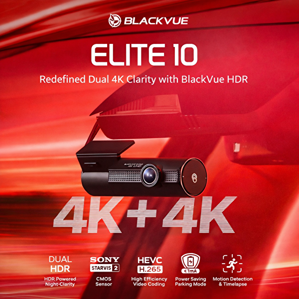 Blackvue Elite 10 4K UHD Çift Kameralı Wi-Fi Bulut Uyumlu Araç İçi Kamera