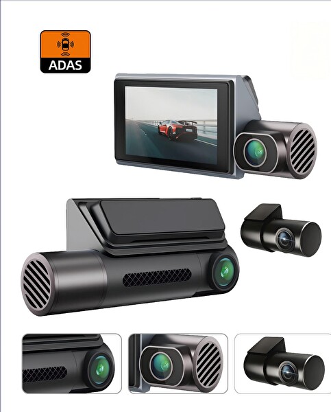 Cenova CN-X7PRO 4K UHD 3 Kameralı GPS ve Wi-Fi Destekli Akıllı Araç Kayıt Sistemi