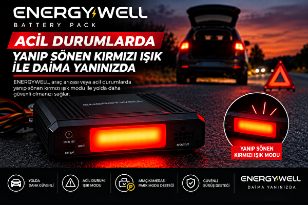 Energywell Battery Pack P6 Araç Kamerası Park Modu Güç İstasyonu