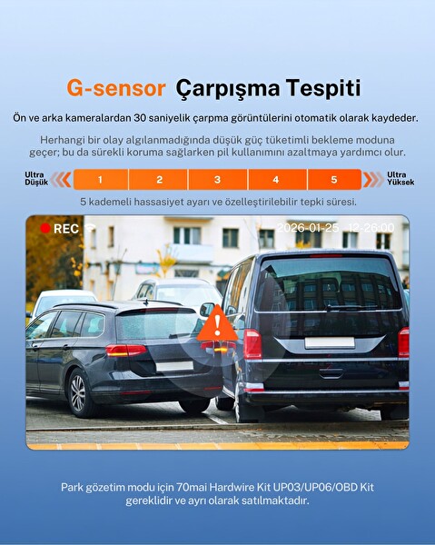 70Mai Dash Cam A410 Neo Araç İçi Güvenlik Kamerası Ön Kamera