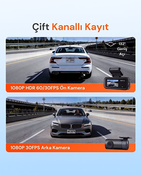 70Mai A210 Ön Araç Kamerası - RC21 Arka Görüş Kamerası Seti