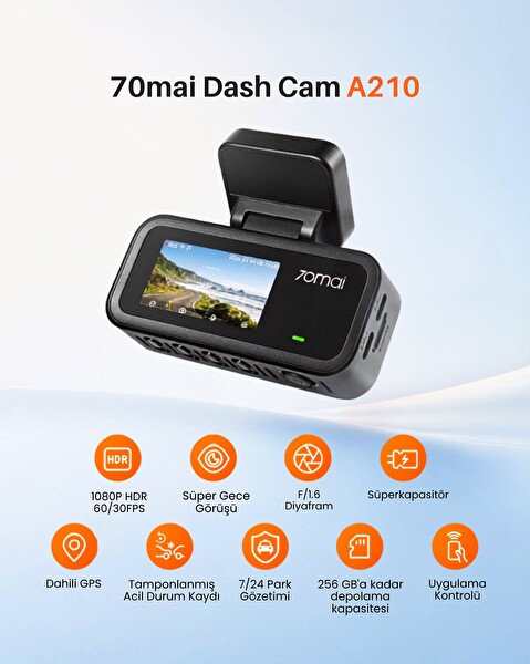 70Mai Dash Cam A210 Araç İçi Güvenlik Kamerası Ön Kamera