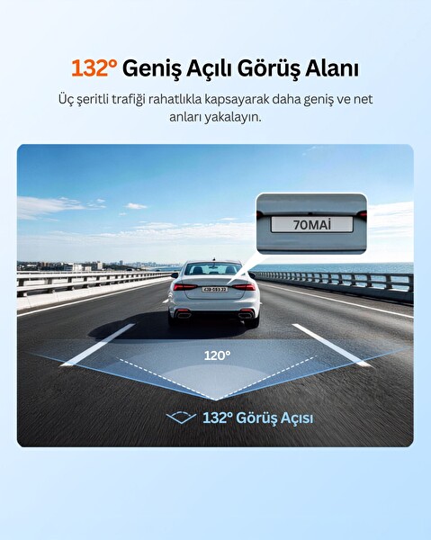 70Mai Dash Cam A210 Araç İçi Güvenlik Kamerası Ön Kamera