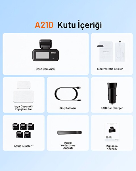 70Mai Dash Cam A210 Araç İçi Güvenlik Kamerası Ön Kamera