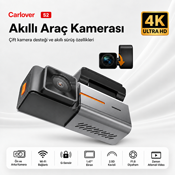 Carlover S2 4K Araç Kamerası