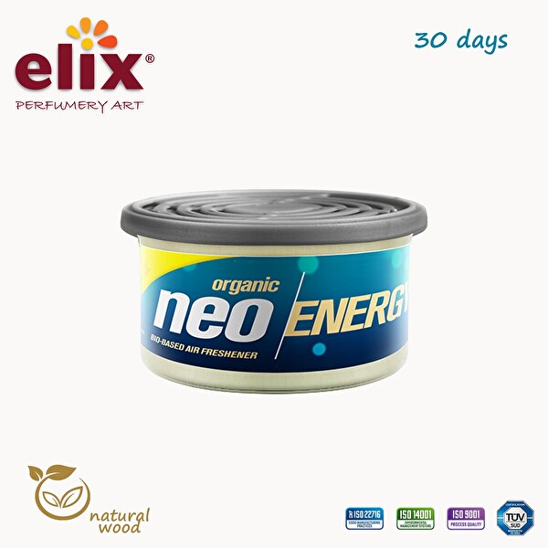 Elix Neo Energy Metal Kutuda Ahşap Granüllere Emdirilmiş Özel Aromalı Koku - Limon