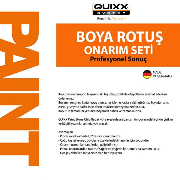 Quixx Oto Boyası Taş İzi Onarım Seti-Siyah Boya