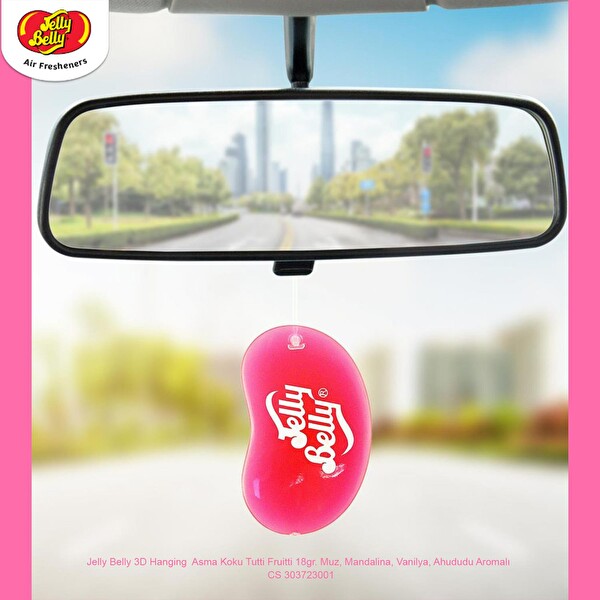 Jelly Belly 3D Hanging Asma Koku Tutti Fruitti 18gr. Muz, Mandalina, Vanilya, Ahududu Aromalı