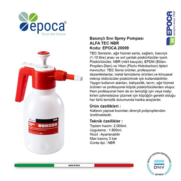 Epoca Alfa Tec Nbr Contalı Sıvı Ve Deterjan Püskürtme Pompası 2lt.