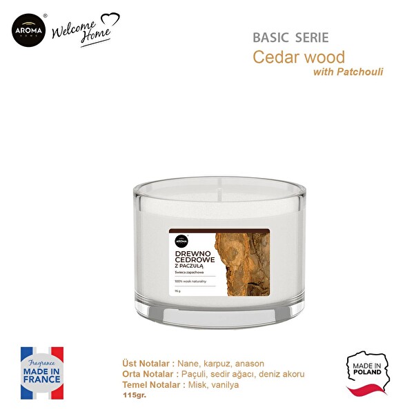 Aroma Basic Line Kokulu Mum Cedar wood with patchouli 115gr.