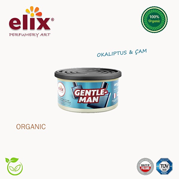 Elix Organik Metal Kutuda Doğal Liflere Emdirilmiş Özel Aromalı Koku - Gentleman