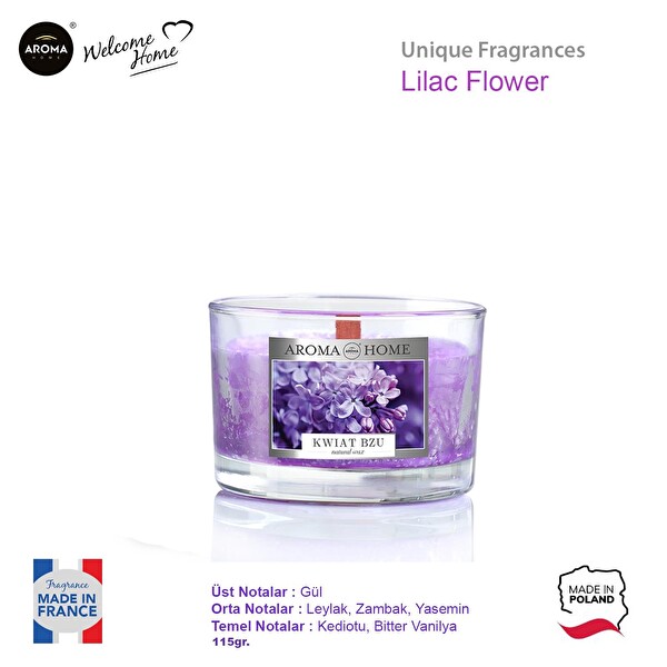 Aroma Unique Fragrances Kokulu Mum Lilac Flower 115gr.