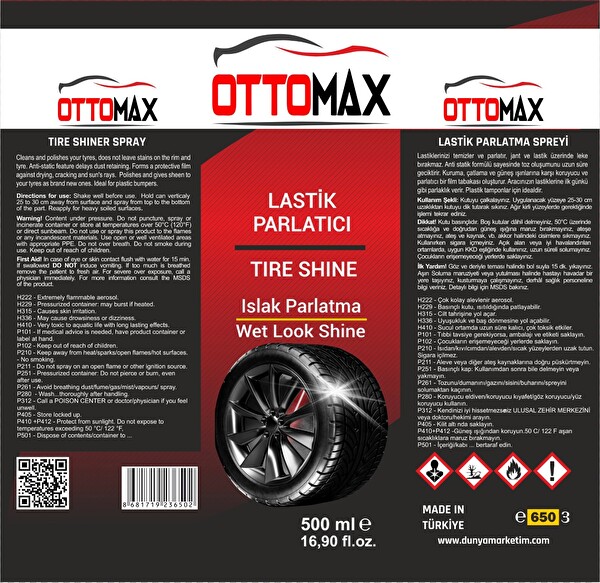 Ottomax 3'lü Efsane Araba Bakım Yıkama Temizlik Seti Detay Temizlik Seti Hediyeli