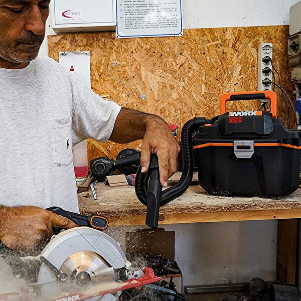 Worx WX031.9 20Volt 200W/16Kpa Li-ion Kömürsüz Flexi Esnek Hortumlu Islak-Kuru Süpürge Üfleme (Akü Dahil Değildir)