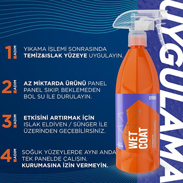 Gyeon Q²M WetCoat Nano Boya Koruma Ve Seramik Sprey Hızlı Cila - 1000 ML - Su İtici Parlak Islak Cila