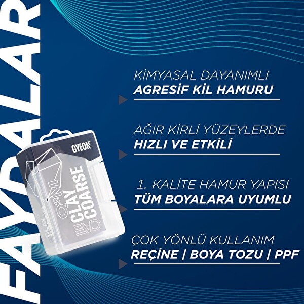 Gyeon Q²M Clay Coarse EVO Agresif Yüzey Temizleyici Kil Hamuru - 100 GR - Kimyasala Dayanıklı