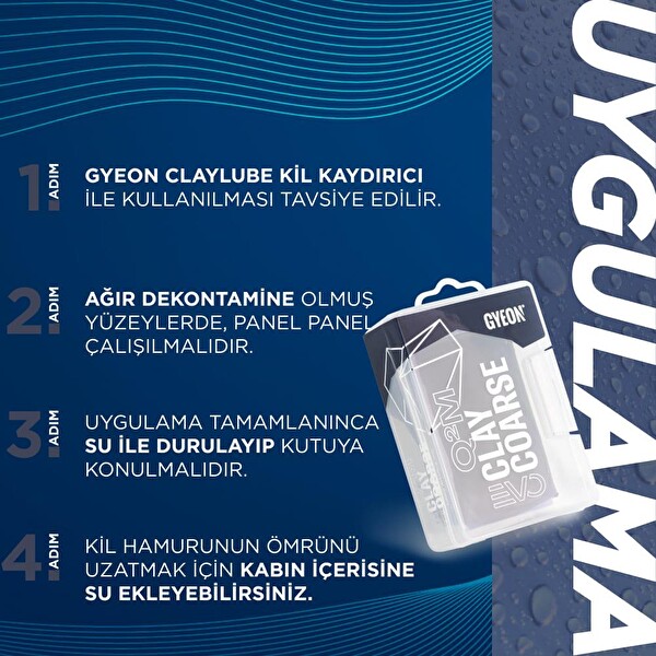 Gyeon Q²M Clay Coarse EVO Agresif Yüzey Temizleyici Kil Hamuru - 100 GR - Kimyasala Dayanıklı