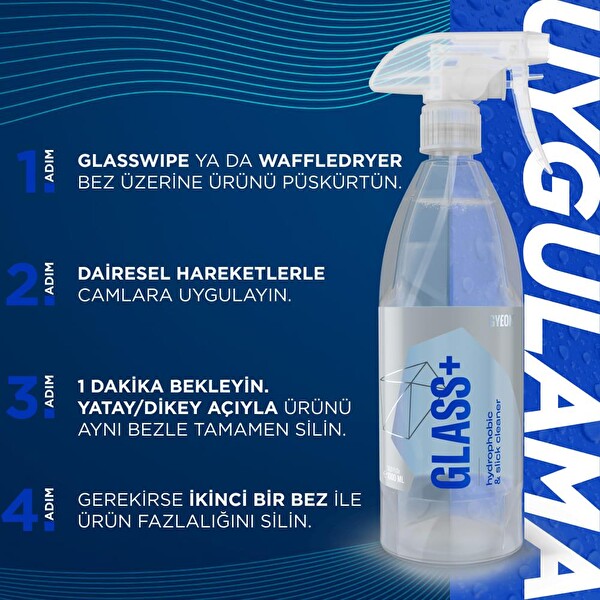 Gyeon Q²M Glass+ Plus Araç Cam Yağmur Kaydırıcı Su İtici ve Temizleyici - 500 ML - Hidrofobik Parlak