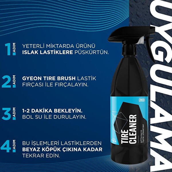 Gyeon Q²M Tire Cleaner Araç Lastik Kauçuk Temizleyici - 1000 ML - Güçlü Oto Teker Temizleyici
