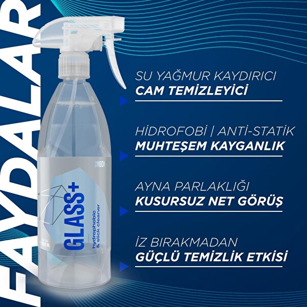 Gyeon Q²M Glass - Plus Araç Cam Yağmur Kaydırıcı Su İtici ve Temizleyici - 1000 ML - Hidrofobik Parlak