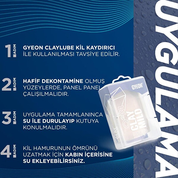 Gyeon Q²M Clay Mild EVO Günlük Hafif Yüzey Temizleyici Kil Hamuru - 100 GR - Kimyasala Dayanıklı