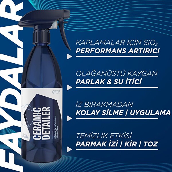 Gyeon Q²M CeramicDetailer Seramik Yüzey Detaylandırıcı ve Parlatıcı - 500 ML - Su İtici Oto Cila