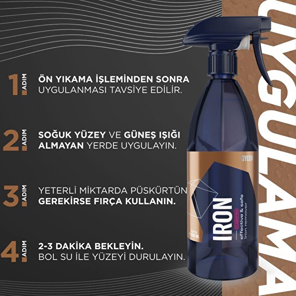 Gyeon Q²M Iron REDEFINED Demir Tozu Balata Tozu Temizleyici ve Pas Sökücü PH Nötr - 4000 ML
