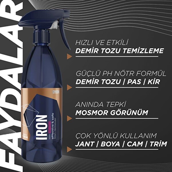Gyeon Q²M Iron REDEFINED Demir Tozu Balata Tozu Temizleyici ve Pas Sökücü PH Nötr - 4000 ML