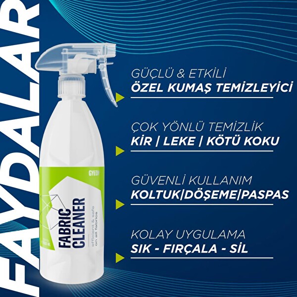 Gyeon Q²M FabricCleaner Kumaş Koltuk Döşeme ve Tekstil Temizleyici - 1000 ML - Araç İç Deterjanı