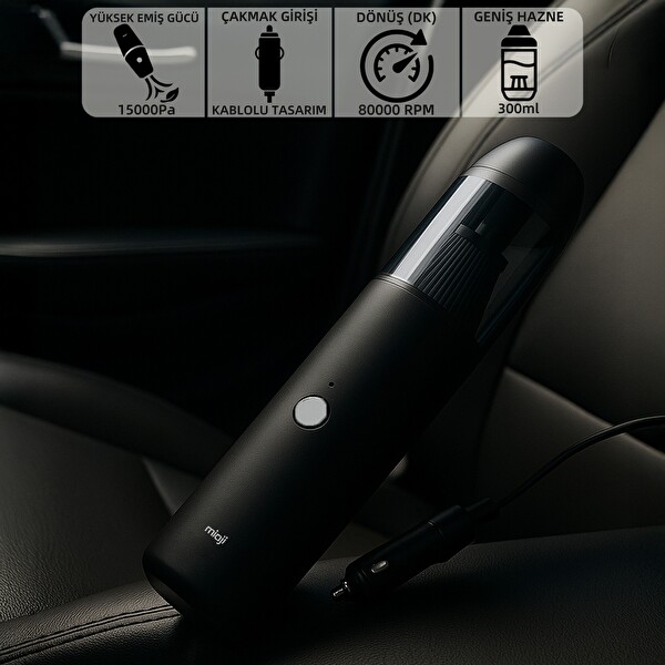 Mioji Mio 3C 15000 Pa Araç Süpürgesi Siyah