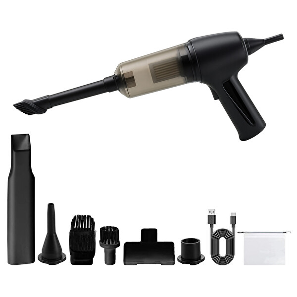 Mega Oto Market Siyah Şarjlı Araç İçi El Süpürgesi