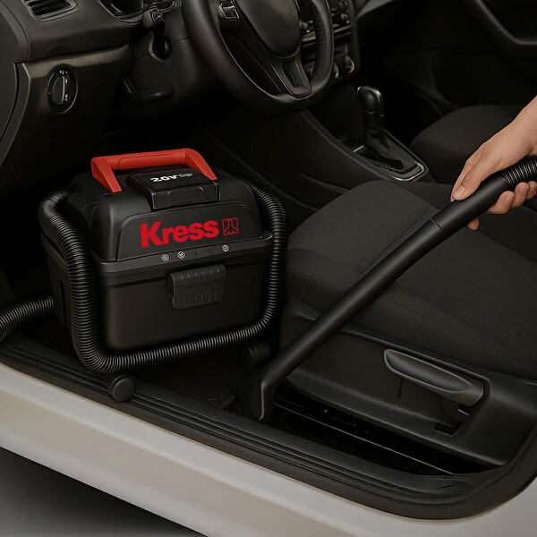 Kress KH035.9 20Volt 250W-17Kpa Flexi Esnek Hortumlu Şarjlı Islak-Kuru Süpürge & Üfleme - Akü Dahil Değildir