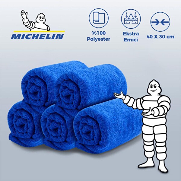 Michelin MC35035 40X30 CM Süper Emici Mikrofiber Havlu - 5 Adet