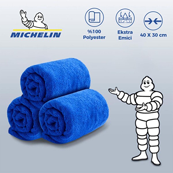 Michelin MC35033 40x30 CM Süper Emici Mikrofiber Havlu - 3 Adet