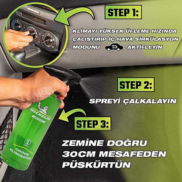 Michelin MC33566 PRO Serisi 500 ml Koltuk Döşeme Halı Klima Koku Giderici Sprey