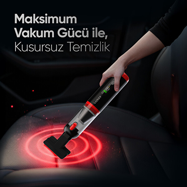Laiser Kompakt LED Ekranlı 17.000 PA 3ın1 Çekme Vakum Üfleme Özellikli Şarjlı Araç Süpürgesi