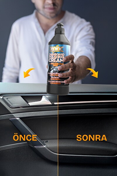 Zolx Torpido Plastik Parlatıcı Bakım Kremi Tüm Araçlar İçin 500 ML - Sünger