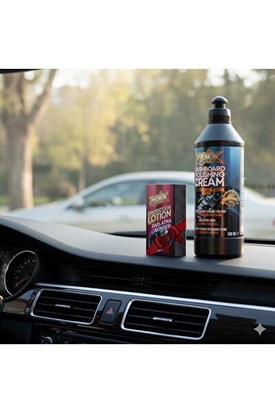 Zolx Torpido Plastik Parlatıcı Bakım Kremi Tüm Araçlar İçin 500 ML - Sünger