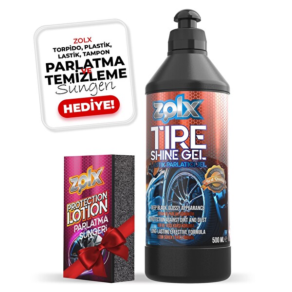 Zolx Lastik Parlatıcı Temizleyici Jel Lastik Temizleme Jeli 500 ML - Sünger