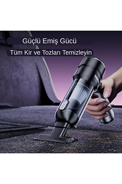 Başkenttekno 20.000 Pa Güçlü Çekim 3 Hepa Fitreli Çantalı Kablosuz Araç El Süpürgesi