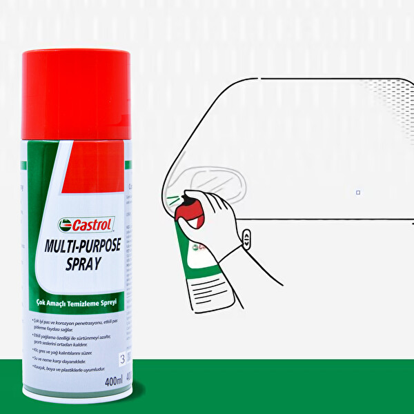 Castrol Multi Purpose Spray Çok Amaçlı Temizleme Pas Sökücü ve Yağlayıcı Sprey 400 ML