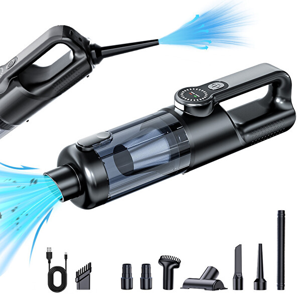 Çeşithane 17000Pa Araç Süpürgesi Brushless Kablosuz 6000mAh Güçlü Vakumlu Mini El Süpürgesi