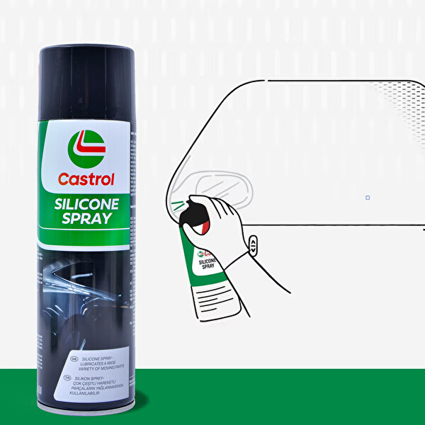 Castrol Silikon 500 ML Trim Aksesuar Amortisör Gıcırtı Önleyici Su İtici ve Yağlayıcı Bakım Spreyi