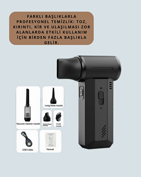 ZHL Tools MUCZ-F7 Yüksek Hızlı Kablosuz El Tipi Hava Üfleme Temizlik Cihazı