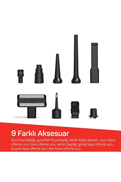 Arzum AR4500 RushX Araç İçi Süpürge 17000Pa 6'sı 1 Arada Şarjlı Kablosuz Güçlü Vakumlu El Süpürgesi