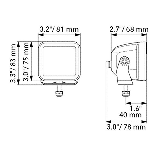 Hella 1FA358176-861 Off-Road Led Lamba 12V-24V Hareketli Montaj