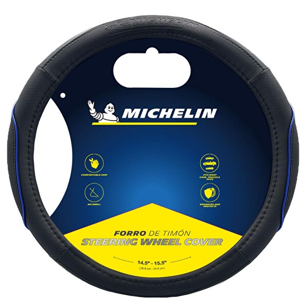 Michelin MC1003NAZ Premium Suni Deri Direksiyon Kılıfı - Mavi
